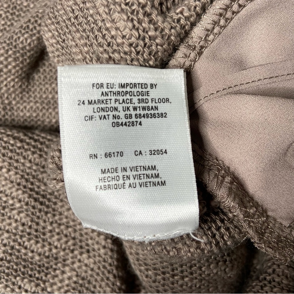 Deletta Anthropologie Neutral Long Sleeve Scoop Neck Taupe Sweater Top Large - Picture 10 of 13